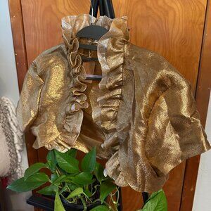 1980s Retro Gold Puff Sleeve Bolero